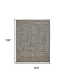 Homeroots 10' X 14' Gray Taupe And Silver Wool Floral Tufted Handmade Distressed Area Rug Gray,Taupe,Silver Wool 512530