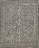 Homeroots 10' X 14' Gray Taupe And Silver Wool Floral Tufted Handmade Distressed Area Rug Gray,Taupe,Silver Wool 512530