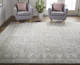 Homeroots 10' X 14' Gray Taupe And Silver Wool Floral Tufted Handmade Distressed Area Rug Gray,Taupe,Silver Wool 512530