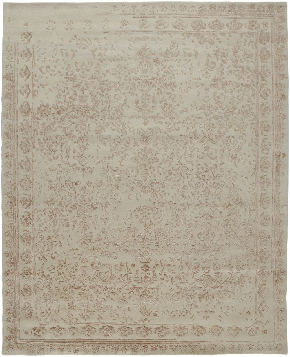 HomeRoots 8' Handmade Wool Floral Area Rug in Blue and Silver – Vintage Distressed Elegance for Your Home 8' X 10' 512534
