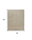 Homeroots 8' X 10' Ivory Tan And Pink Wool Floral Tufted Handmade Distressed Area Rug Ivory,Tan,Pink Wool 512534