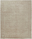 Homeroots 8' X 10' Ivory Tan And Pink Wool Floral Tufted Handmade Distressed Area Rug Ivory,Tan,Pink Wool 512534