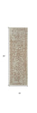 Homeroots 8' Pink And Ivory Wool Floral Hand Tufted Distressed Runner Rug Ivory,Tan,Pink Wool 512537