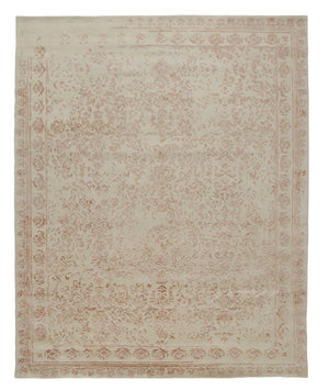 Homeroots 2' X 3' Pink And Ivory Wool Floral Hand Tufted Distressed Area Rug Ivory,Tan,Pink Wool 512538