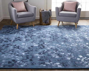 Homeroots 5' X 8' Blue Wool Floral Hand Tufted Area Rug Blue Wool 512539