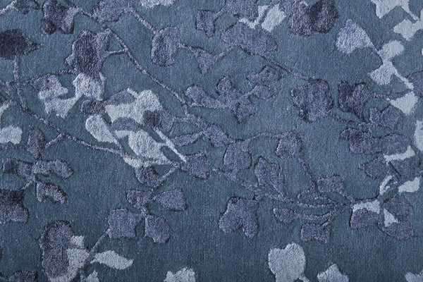 Homeroots 5' X 8' Blue Wool Floral Hand Tufted Area Rug Blue Wool 512539