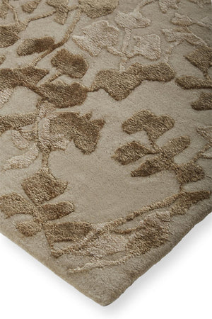 Homeroots 5' X 8' Ivory Tan And Gold Wool Floral Tufted Handmade Area Rug Ivory,Tan,Gold Wool 512545