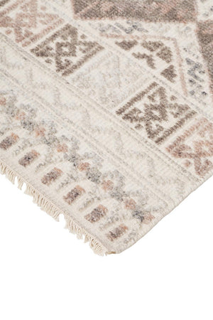 HomeRoots 4' Hand-Knotted Geometric Area Rug in Gray, Ivory & Pink – Perfect for Modern Home Decor Spaces 12' X 15' 512564