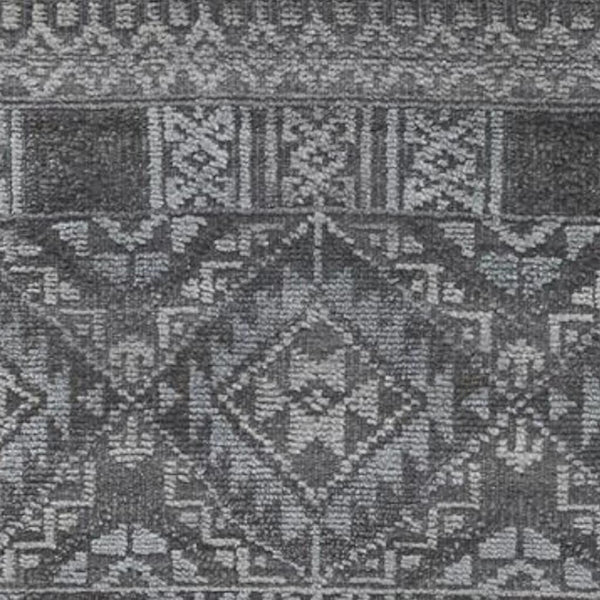 HomeRoots 4' Hand-Knotted Geometric Area Rug in Gray, Ivory & Pink – Perfect for Modern Home Decor Spaces 10' Runner 512569