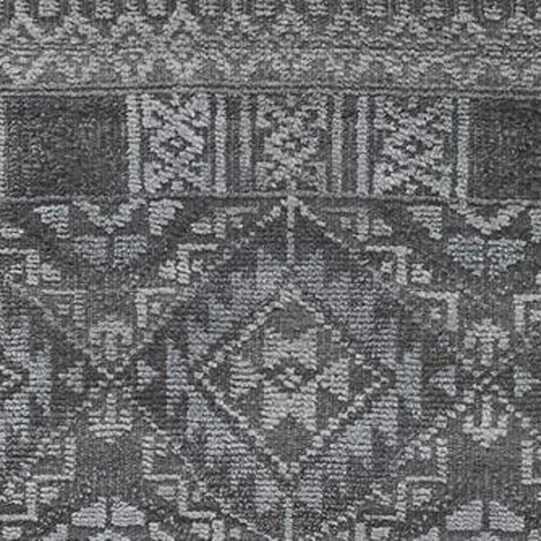 HomeRoots 4' Hand-Knotted Geometric Area Rug in Gray, Ivory & Pink – Perfect for Modern Home Decor Spaces 10' Runner 512569