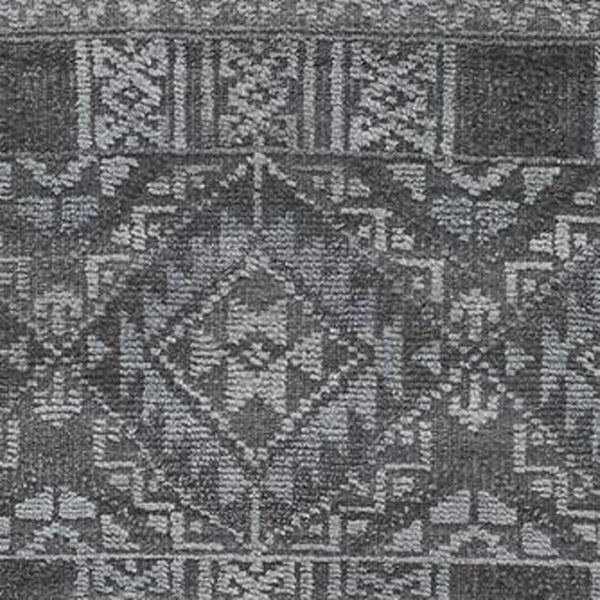 HomeRoots 4' Hand-Knotted Geometric Area Rug in Gray, Ivory & Pink – Perfect for Modern Home Decor Spaces 8' Runner 512570