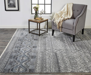 HomeRoots 4' Hand-Knotted Geometric Area Rug in Gray, Ivory & Pink – Perfect for Modern Home Decor Spaces 12' X 15' 512571