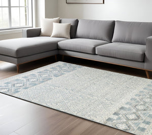 HomeRoots 4' Hand-Knotted Geometric Area Rug in Gray, Ivory & Pink – Perfect for Modern Home Decor Spaces 10' X 13' 512576