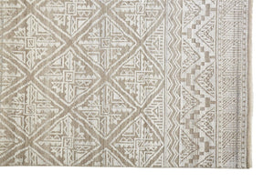 HomeRoots 4' Gray and Ivory Geometric Hand-Knotted Area Rug - Modern Artisan Craftsmanship for Any Room 10' X 13' 512584