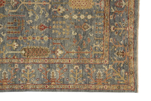 HomeRoots 4' Timeless Gray and Ivory Wool Floral Hand-Knotted Area Rug with Fringed Elegance for Any Space 4' x 6' 512588