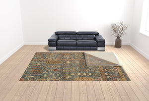 HomeRoots 4' Timeless Gray and Ivory Wool Floral Hand-Knotted Area Rug with Fringed Elegance for Any Space 12' X 15' 512594