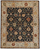 Homeroots 4' X 6' Black Gold And Gray Wool Floral Hand Knotted Stain Resistant Area Rug With Fringe  Wool 512596