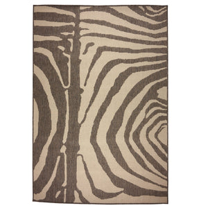 Capel Rugs Cape Town Organic Abstract Animal Print Rug For Indoor/Outdoor Use – Durable & Easy Care Design Taupe, White 100% Olefin 5126rs07101010700