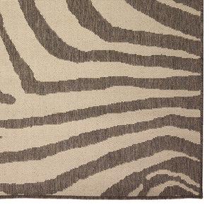 Capel Rugs Cape Town Organic Abstract Animal Print Rug For Indoor/Outdoor Use – Durable & Easy Care Design Taupe, White 100% Olefin 5126rs07101010700