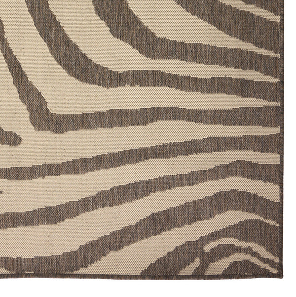 Capel Rugs Cape Town Organic Abstract Animal Print Rug For Indoor/Outdoor Use – Durable & Easy Care Design Taupe, White 100% Olefin 5126rs07101010700