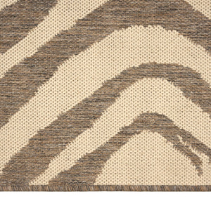 Capel Rugs Cape Town Organic Abstract Animal Print Rug For Indoor/Outdoor Use – Durable & Easy Care Design Taupe, White 100% Olefin 5126rs07101010700