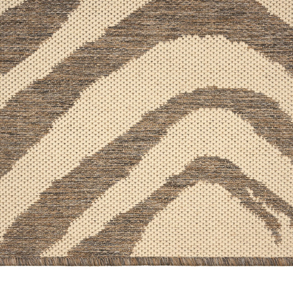 Capel Rugs Cape Town Organic Abstract Animal Print Rug For Indoor/Outdoor Use – Durable & Easy Care Design Taupe, White 100% Olefin 5126rs07101010700