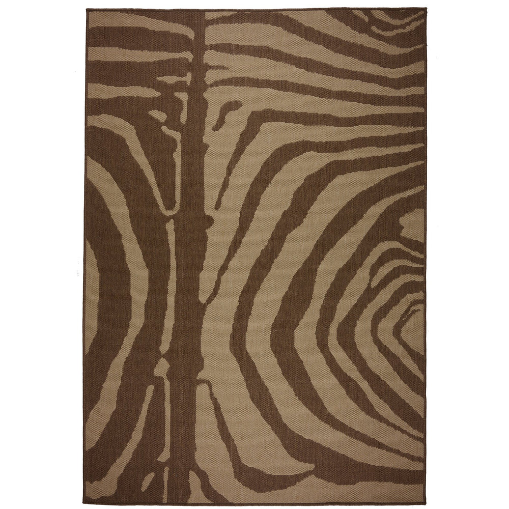 Capel Rugs Cape Town Organic Abstract Animal Print Rug For Indoor/Outdoor Use – Durable & Easy Care Design Brown, White 100% Olefin 5126rs05030706770