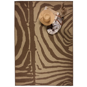 Capel Rugs Cape Town Organic Abstract Animal Print Rug For Indoor/Outdoor Use – Durable & Easy Care Design Brown, White 100% Olefin 5126rs05030706770