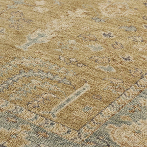 HomeRoots 4' Hand Knotted Wool Area Rug in Blue-Gray and Brown Floral Design with Timeless Fringe Tassels 8' x 10' 512606