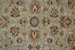 HomeRoots 4' Hand-Knotted Gray and Ivory Wool Oriental Area Rug with Fringed Edges for Timeless Elegance 2' X 3' 512627