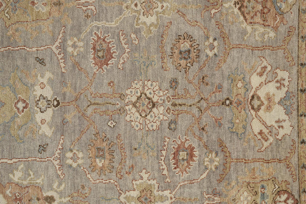 Homeroots 2' X 3' Brown And Ivory Wool Floral Hand Knotted Area Rug With Fringe  Wool 512643