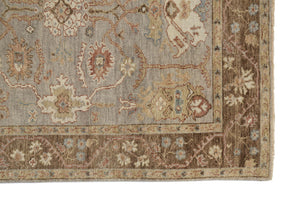 Homeroots 2' X 3' Brown And Ivory Wool Floral Hand Knotted Area Rug With Fringe  Wool 512643