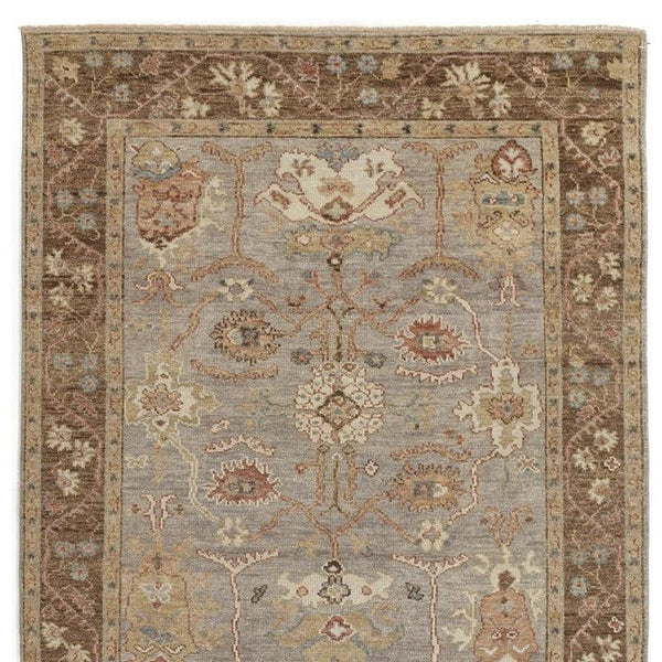 Homeroots 2' X 3' Brown And Ivory Wool Floral Hand Knotted Area Rug With Fringe  Wool 512643