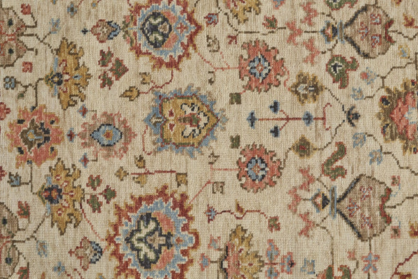 HomeRoots 4' Wool Floral Hand-Knotted Area Rug in Red and Ivory - Timeless Charm for Any Room's Décor 4' X 6' 512652