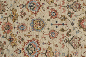 HomeRoots 4' Wool Floral Hand-Knotted Area Rug in Red and Ivory - Timeless Charm for Any Room's Décor 5' X 8' 512653