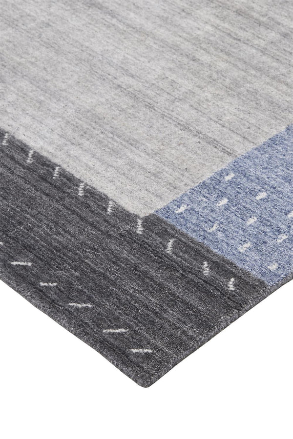 Homeroots 8' X 10' Gray Blue And Black Wool Hand Knotted Stain Resistant Area Rug Gray,Blue,Black Wool 512662