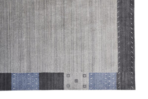 Homeroots 8' X 10' Gray Blue And Black Wool Hand Knotted Stain Resistant Area Rug Gray,Blue,Black Wool 512662