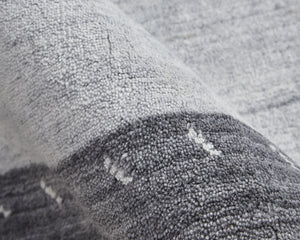 Homeroots 2' X 3' Gray Blue And Black Wool Hand Knotted Stain Resistant Area Rug Gray,Blue,Black Wool 512664