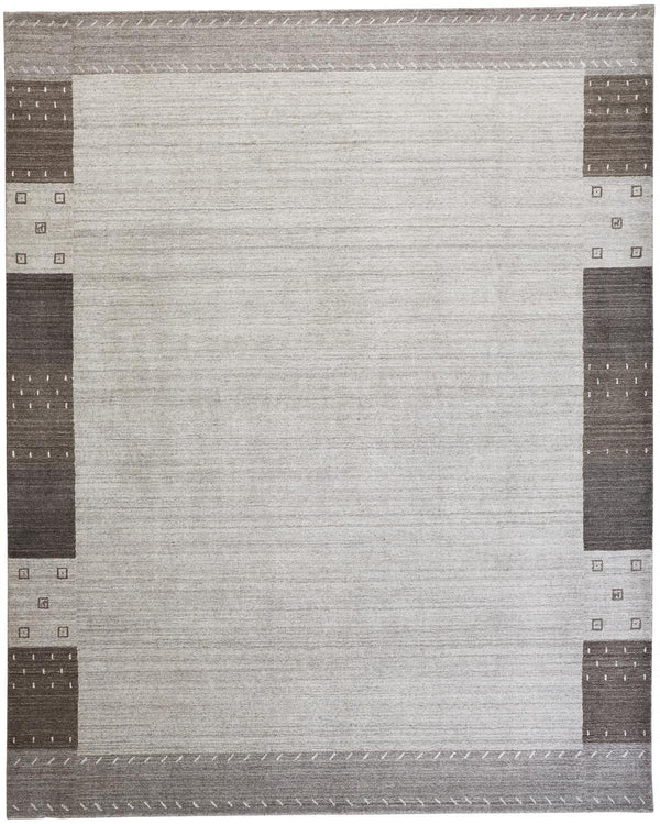 Homeroots 5' X 8' Gray Silver And Black Wool Hand Knotted Stain Resistant Area Rug Gray,Silver,Black Wool 512666