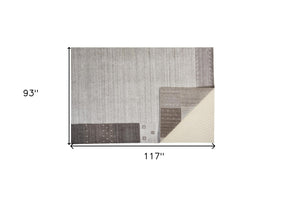 Homeroots 8' X 10' Gray Silver And Black Wool Hand Knotted Stain Resistant Area Rug Gray,Silver,Black Wool 512667