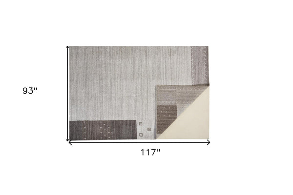 Homeroots 8' X 10' Gray Silver And Black Wool Hand Knotted Stain Resistant Area Rug Gray,Silver,Black Wool 512667