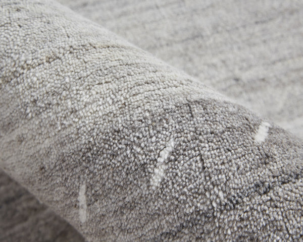 Homeroots 8' X 10' Gray Silver And Black Wool Hand Knotted Stain Resistant Area Rug Gray,Silver,Black Wool 512667