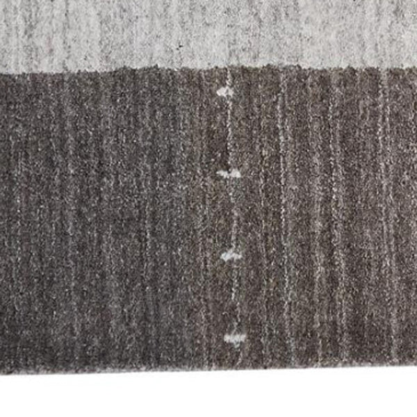 Homeroots 2' X 3' Gray Silver And Black Wool Hand Knotted Stain Resistant Area Rug Gray,Silver,Black Wool 512669