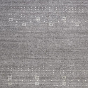 HomeRoots 4' Gray and Ivory Hand-Knotted Wool Oriental Shag Rug – Soft, Durable, and Stylish for Any Room 4' X 6' 512688