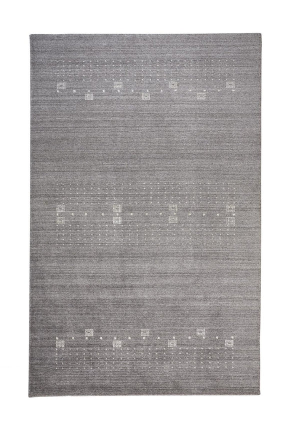 HomeRoots 4' Gray and Ivory Hand-Knotted Wool Oriental Shag Rug – Soft, Durable, and Stylish for Any Room 4' X 6' 512688