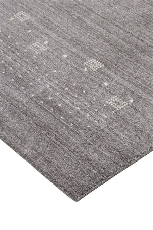 HomeRoots 4' Gray and Ivory Hand-Knotted Wool Oriental Shag Rug – Soft, Durable, and Stylish for Any Room 5' X 8' 512689