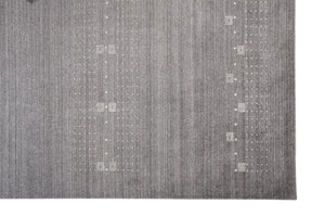 HomeRoots 4' Gray and Ivory Hand-Knotted Wool Oriental Shag Rug – Soft, Durable, and Stylish for Any Room 5' X 8' 512689