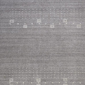 HomeRoots 4' Gray and Ivory Hand-Knotted Wool Oriental Shag Rug – Soft, Durable, and Stylish for Any Room 9' X 12' 512691