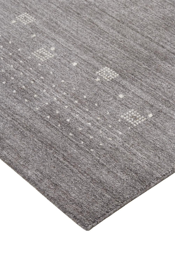 HomeRoots 4' Gray and Ivory Hand-Knotted Wool Oriental Shag Rug – Soft, Durable, and Stylish for Any Room 9' X 12' 512691