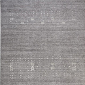 HomeRoots 4' Gray and Ivory Hand-Knotted Wool Oriental Shag Rug – Soft, Durable, and Stylish for Any Room 9' X 12' 512691